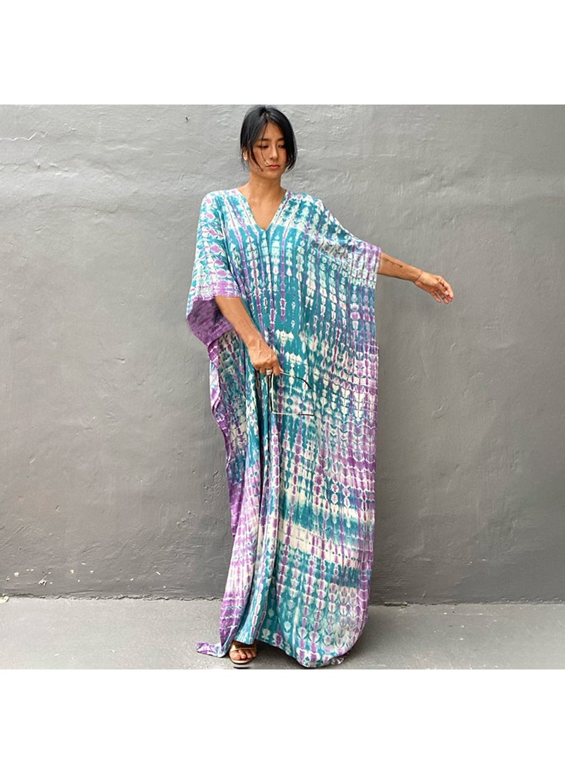 Generic Blue Ombre Maxi Dress Beach Cover-Up Blue and purple (ZS1657-28) 