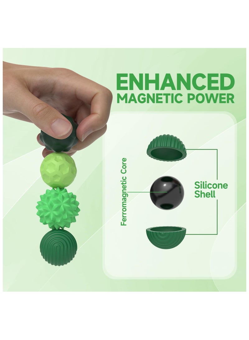 XICEN Magnetic Sensory Fidget Ball Toy, Attracting Stress Ball with Silicone Shell for Adults and Teens, Peace of Hands and Anxiety Mind, Fun Stress Free Magnet Balls.  (Green) - Image 5