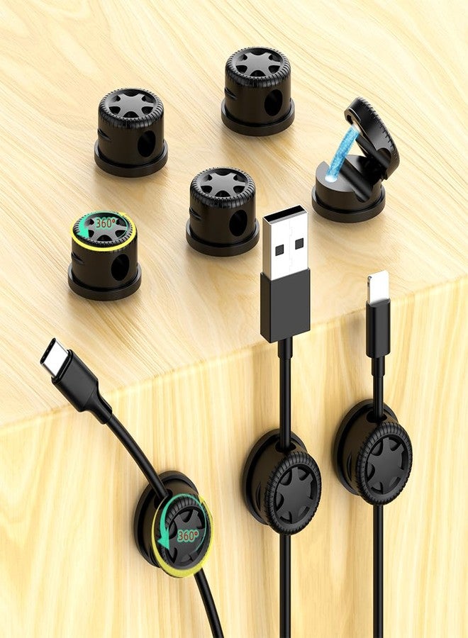 ITUGOU 11PCS Cable Management Cord Holder Organizer, Magnetic Cable Clips Adhesive Wire Keeper, Under Desk for Bedside Nightstand Table Desktop USB Wall Car Office Workspace Accessories (Black) - Image 2