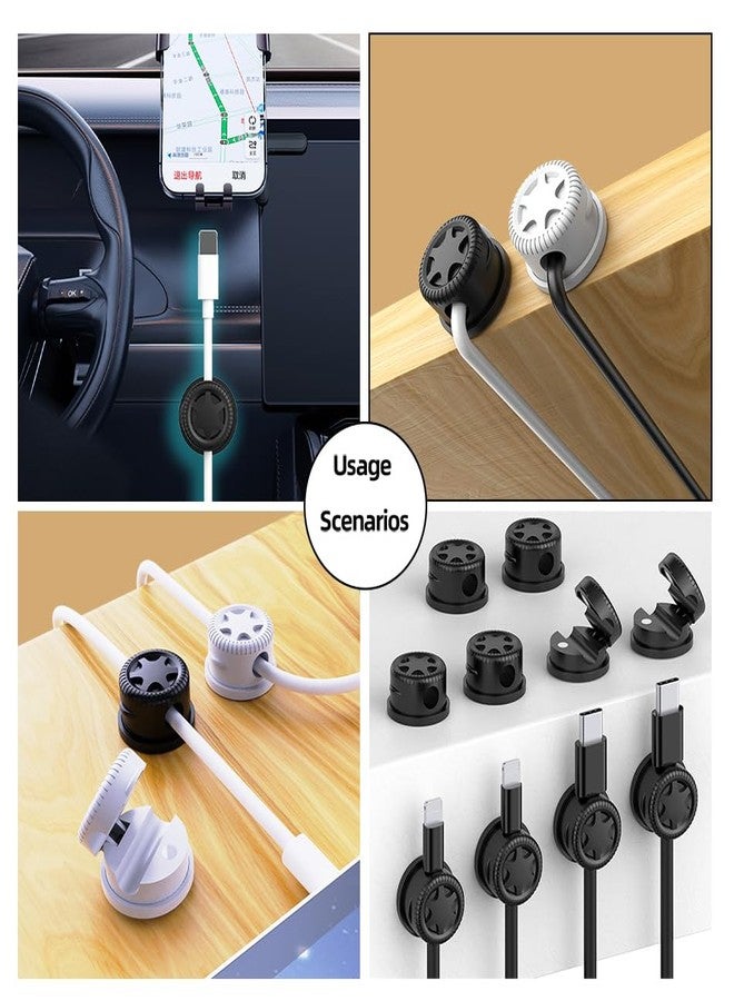 ITUGOU 11PCS Cable Management Cord Holder Organizer, Magnetic Cable Clips Adhesive Wire Keeper, Under Desk for Bedside Nightstand Table Desktop USB Wall Car Office Workspace Accessories (Black) - Image 3