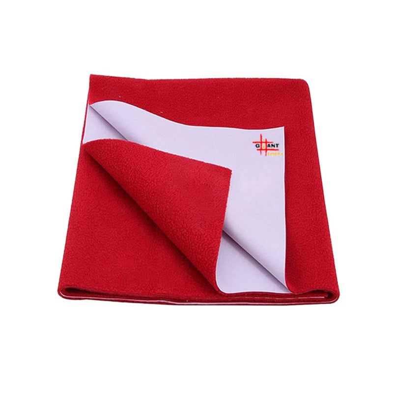 GIANT IMPEX Waterproof Quick Dry Ultra Absorbent Baby Dry Sheet/Bed Protector/Crib Sheet - Size Large / 140X100 Cms - Red - Image 1