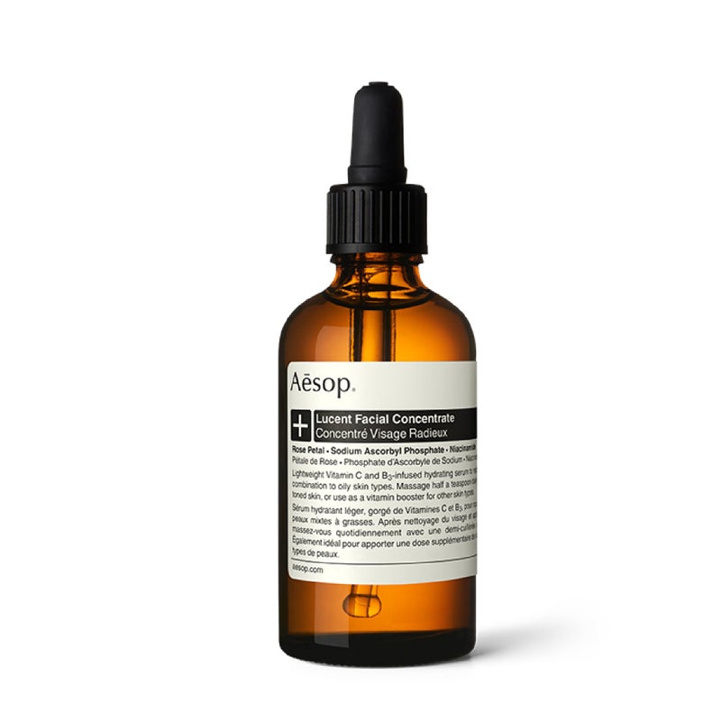 Aesop Lucent Facial Concentrate  Lightweight Vitamin C Facial Serum for Replenished Hydrated and Balanced Skin  21 Oz