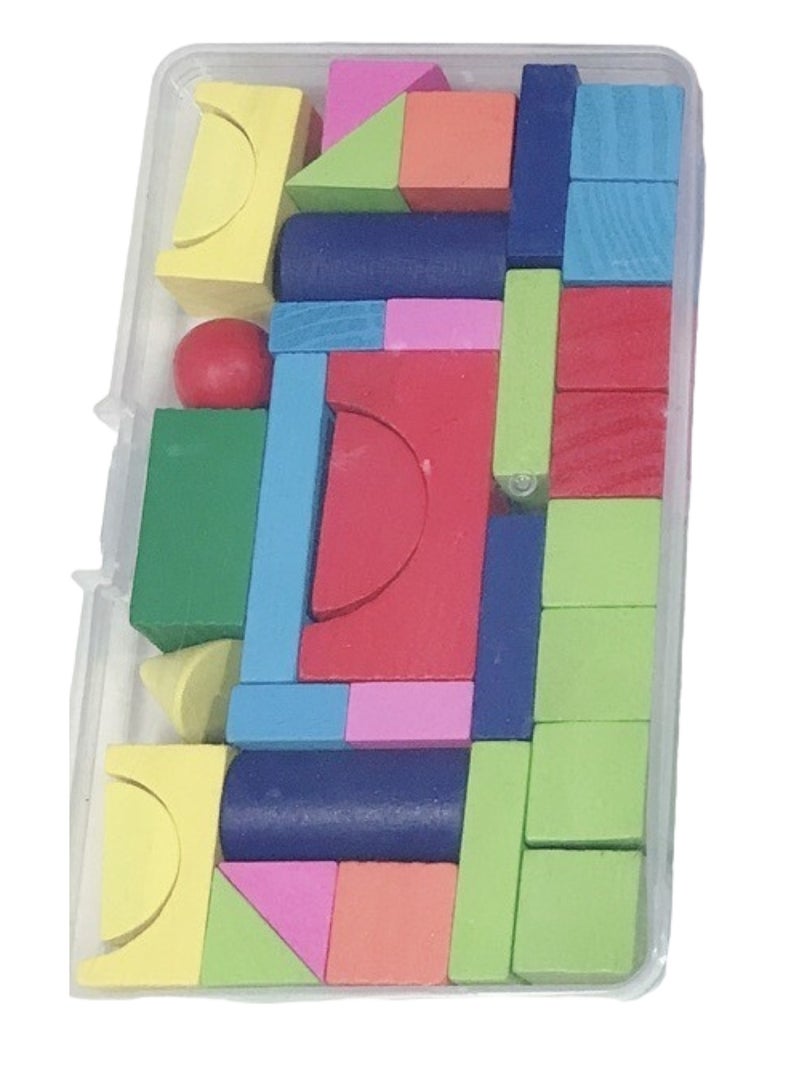 هويتك مجموعة مكعبات بناء خشبية متنوعة - Image 2