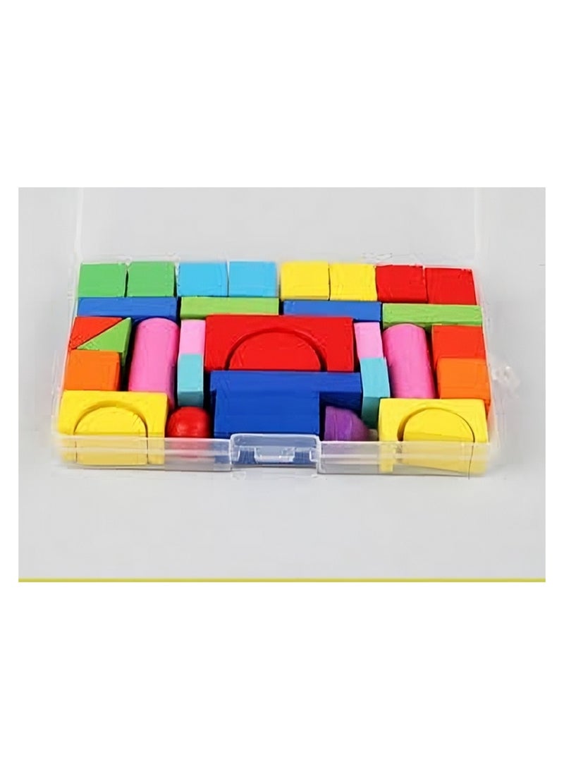هويتك مجموعة مكعبات بناء خشبية متنوعة - Image 3