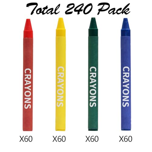 Madisi Crayons Bulk Pack, Regular Size, 4 Colors, 60 Packs, 240 Count - Image 3