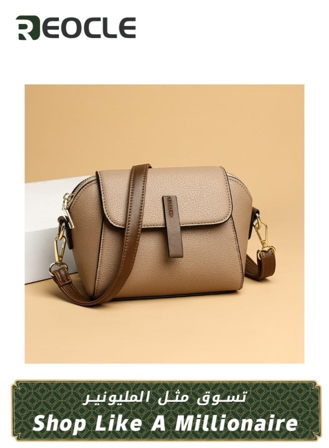 REOCLE Women's Crossbody Bag Luxury Soft Leather Trendy Handbags Large Capacity Purses with Adjustable Strap - Image 1