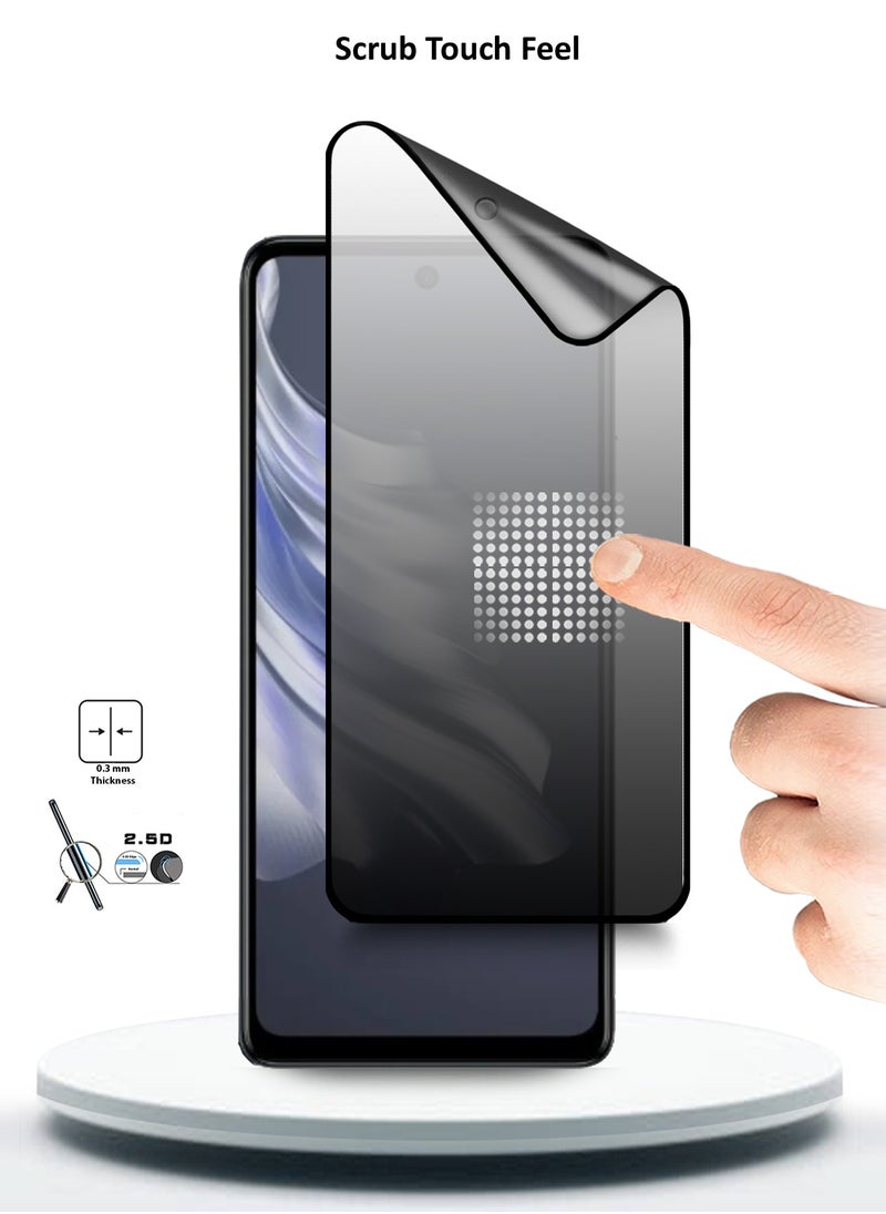 Wtech - Nano Ceramic Privacy Full Glue Full Cover Matte Flexible Screen Protector For Tecno Spark 20 Pro 4G 2023 / Spark 20 Pro 5G 2024 Clear/Black - Image 1