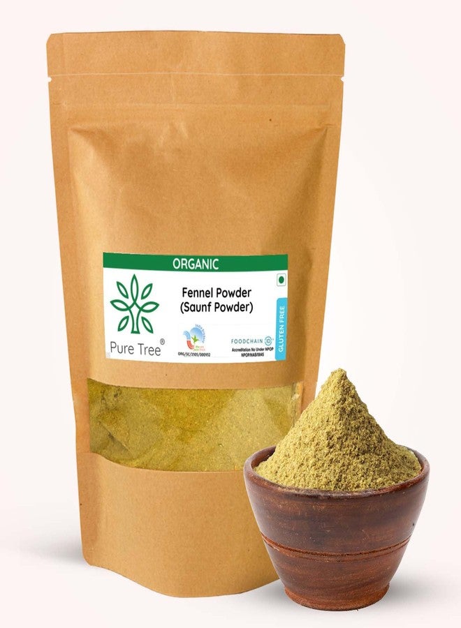 Pure Tree Certified Organic Saunf Powder | 250 g | Fennel Seed Powder | Variyali, Sompu Powder | Gluten Free & Flavourful - Image 1