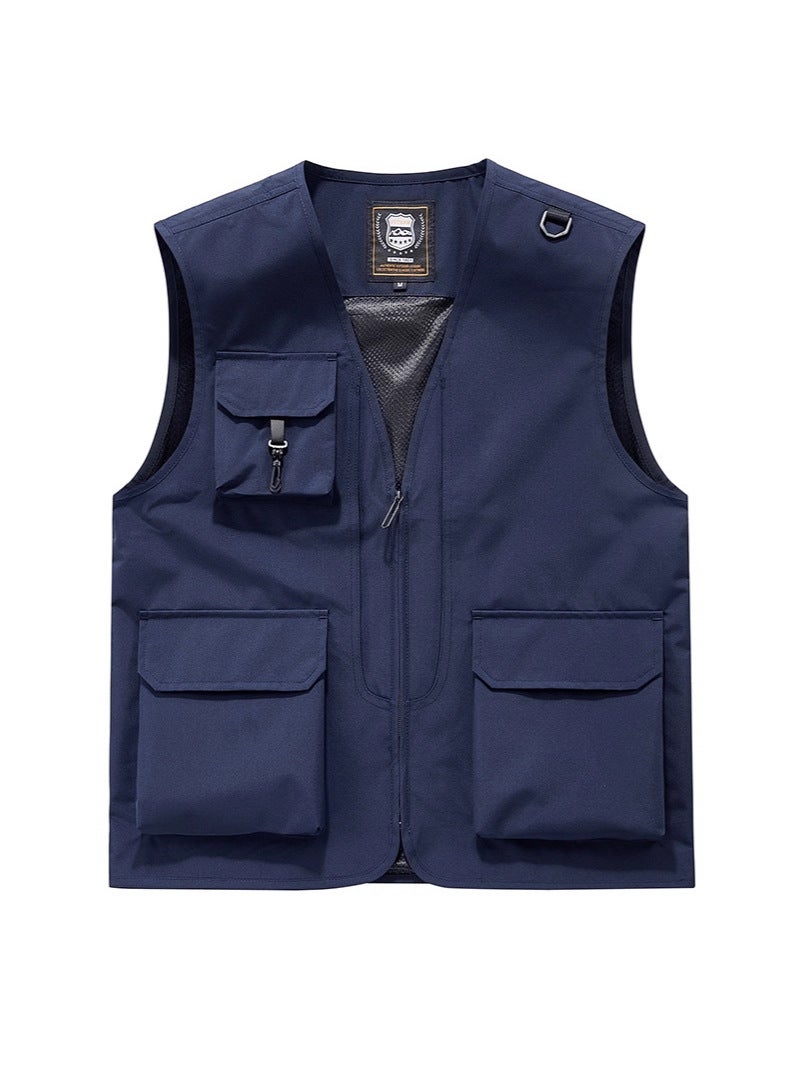 Men'S Vest For Outdoor Casual Fishing And Pography, V-Neck Workwear Vest With Multiple Pockets, Thin Style Gilet - Image 5
