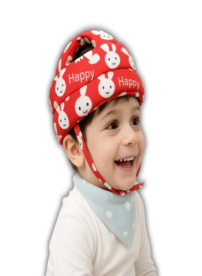 TAG24 Baby Head Safety Helmet for Crawling and Walking | Soft Cushion Head Protector for 6 Months to 2 Years | Adjustable Toddler Safety Headguard Helmet with Multi Printed Design (Red) - Image 1