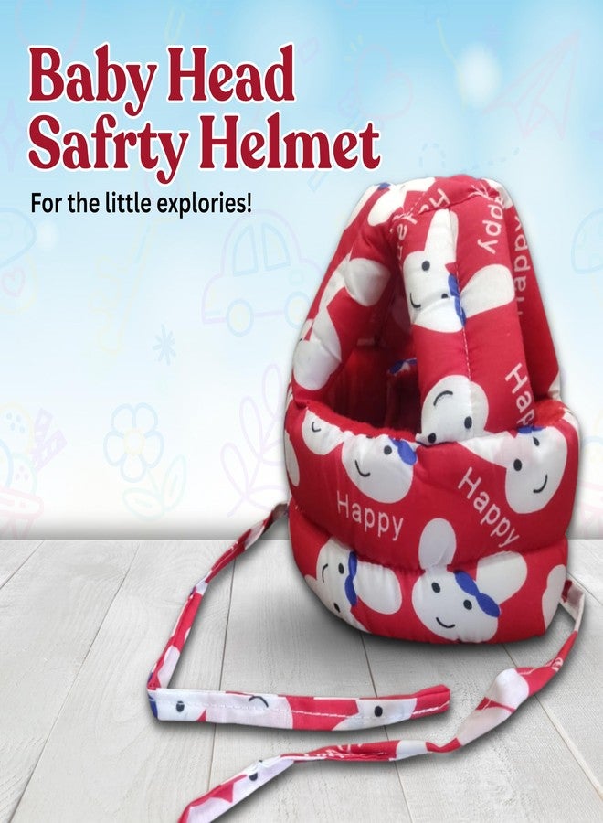 TAG24 Baby Head Safety Helmet for Crawling and Walking | Soft Cushion Head Protector for 6 Months to 2 Years | Adjustable Toddler Safety Headguard Helmet with Multi Printed Design (Red) - Image 3