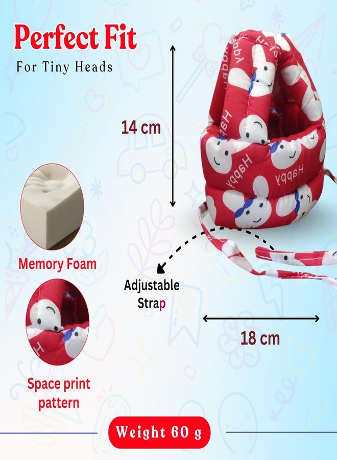 TAG24 Baby Head Safety Helmet for Crawling and Walking | Soft Cushion Head Protector for 6 Months to 2 Years | Adjustable Toddler Safety Headguard Helmet with Multi Printed Design (Red) - Image 5