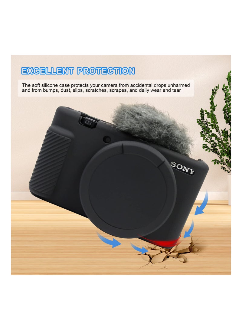 Camera Case for Sony ZV-1, Slim Fit DSLR Sleeve Protective Camera Case Anti-Scratch Camera Case Soft Sleeve Digital Camera Sleeve Silicone Housing Case Bag Cover for ZV-1 Digital Camera - Image 5