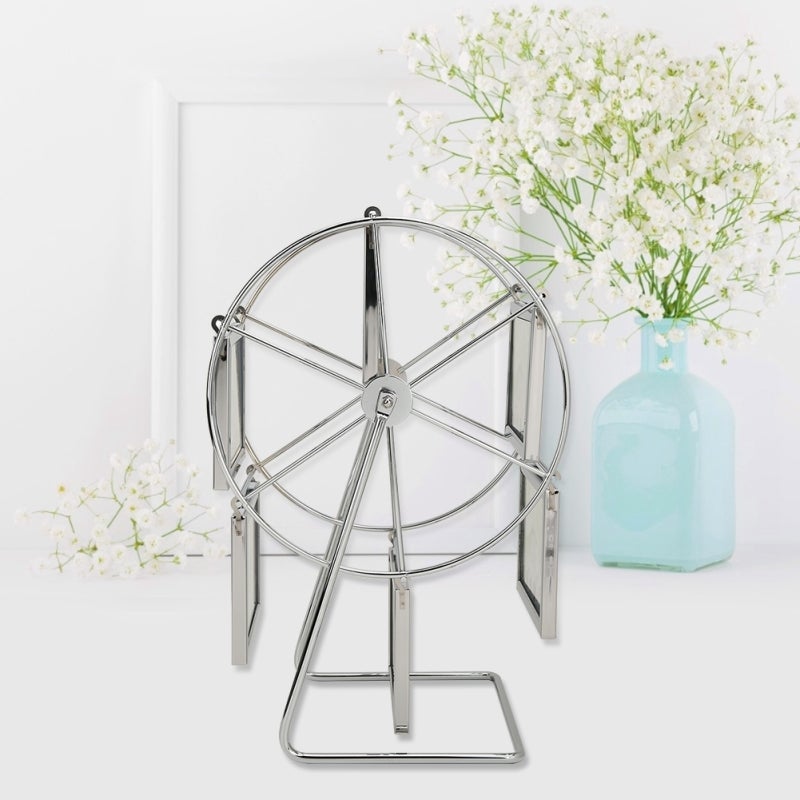 Rotating Photo Frame: 360 Degree Rotation Durable Metal Frame - Stylish Exquisite Display Metal Picture Frame for Tabletop Home Wedding Photography Studio Decor - Image 5