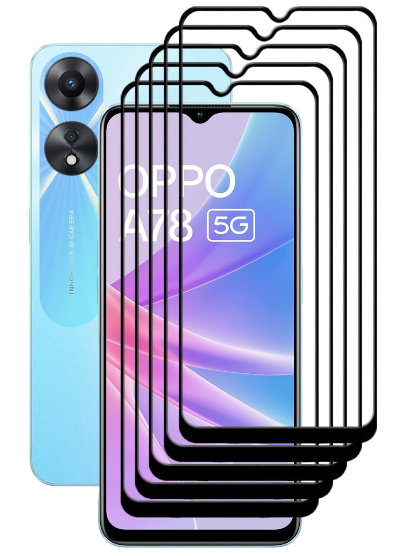 ACLIX 5 Pieces Antistatic ESD Dustproof Premium Quality High Definition Tempered Glass Screen Protector Designed For Oppo A78 - Image 1
