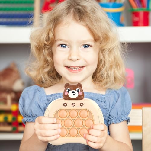Intoypad Pop The Target! Handheld Speed Push Game Machine: A Fun Multiplayer Game for Family. Sensory Fidget Toy Christmas Toys Gifts for 6 7 8 9 10 11 12 Years Old Kids Road Trip Car Games Kids Bear - Image 4