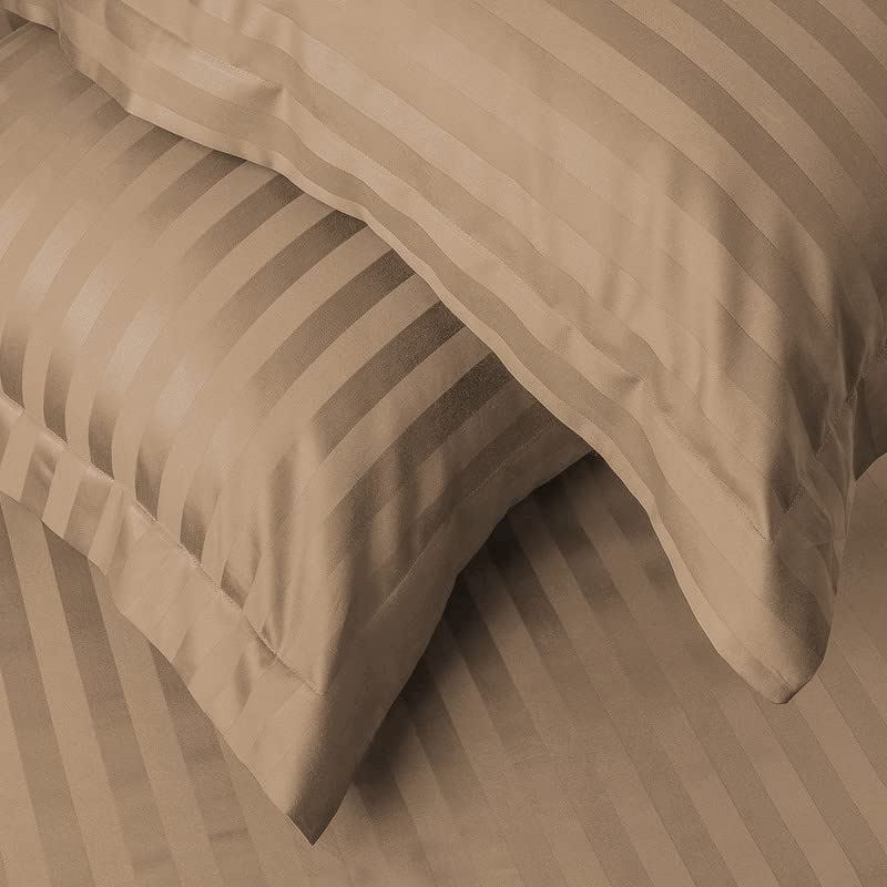 VAS COLLECTIONS Premium 210 TC 100% Pure Cotton Satin Stripes Pillow Cover Set of 2 Pcs, for Hotel Hospital Uses, 18x28 inches - Grey - Image 2