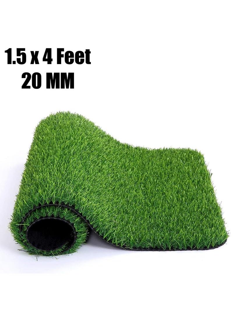 ROYAL - NEST ROYAL NEST Medium Size Doormat Balcony Carpet for Indoor or Outdoor Pack of 1 Self Design with 20 MM 15 X 4 Ft Artificial Grass Mat Green Color  - Image 2