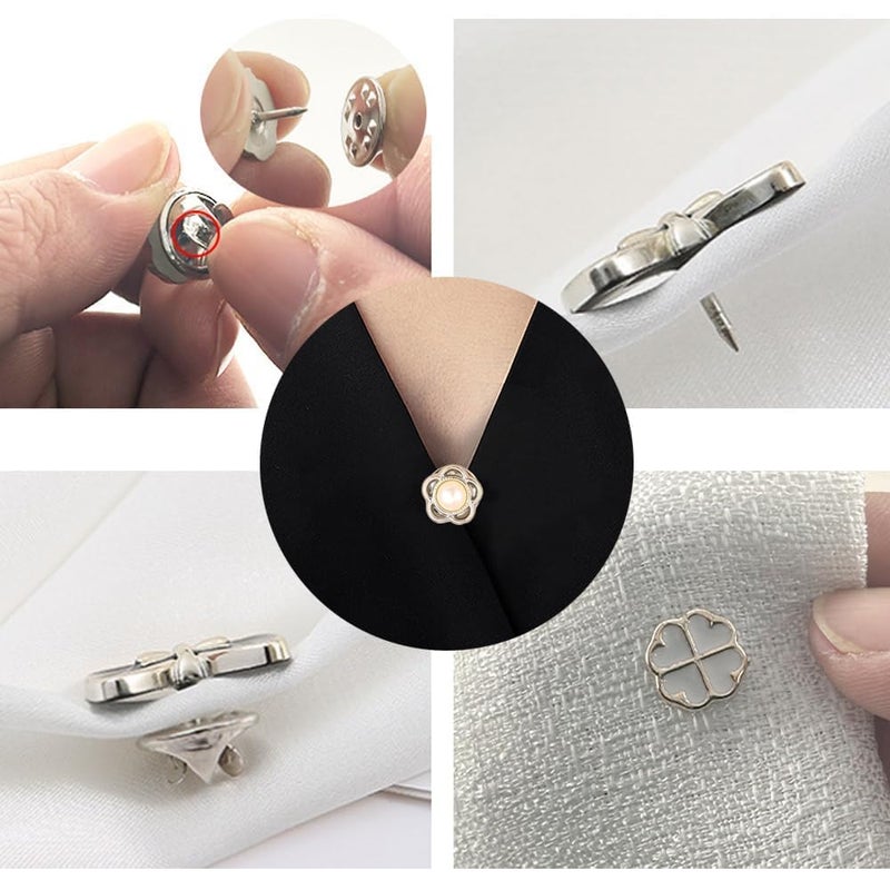 Bulrash 36 Pieces Crystal Pearl Brooch Safety Pins Pant Waist Tightener Pins Button Pins for Clothes Sweater Shawl Collar Dress Cardigan Shirt Jeans Decoration Accessories for Women Girls - Image 5