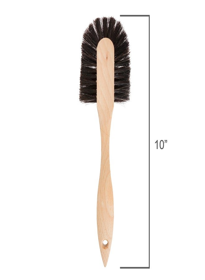 Redecker Oiled Beechwood Dish Brush with Curved Handle and Black Horsehair, 10-1/2-Inches Long, Made in Germany - Image 3