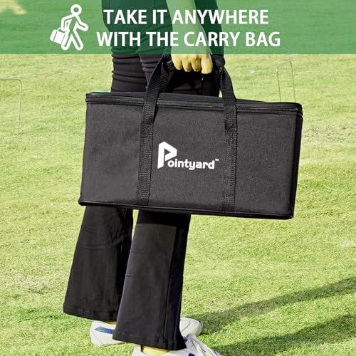 Pointyard Bocce Ball Set, 90mm Resin Bocce Ball Set with 8 Resin Bocce Balls/1 Pallino/Nylon Zippered Bag/Measuring Tape - Outdoor Lawn Games for Adults Family Kids/Yard/Beach Game - Image 5