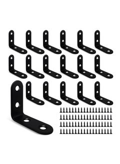 Excefore 18 Pcs L Bracket Corner Brace, Stainless Steel Sturdy Corner Braces, 90 Degree Right Angle Bracket, Corner Bracket for Wood Shelves Furniture Chair with 72PCS Screws (1.57x1.57 inch)  - Image 1