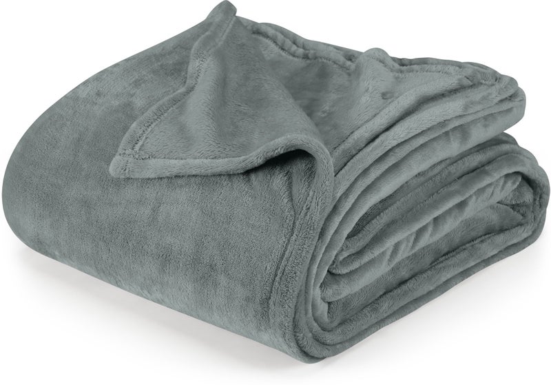 Utopia Bedding Cool Grey Fleece Blanket King Size Lightweight Fuzzy Soft Anti-Static Microfiber Bed Blanket (90x102 Inch) - Image 1