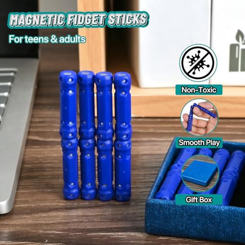 CHESLICR Autism Sticks Fidget Toys for Ages 12 13 14 15 16 Year Old Teen Boy Gifts, Christmas Stocking Stuffers Gift for Adults Boys, Silent Figette EDC Desk Toys Cool Gadget Stress Relief Toy - Image 4
