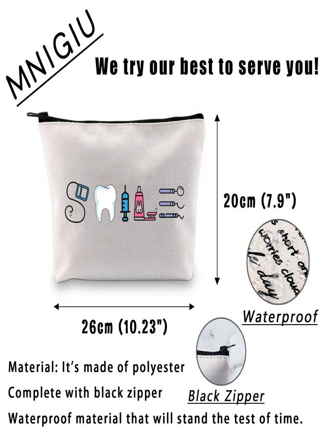 MNIGIU Dental Assistant Gift Funny Dentist Gift Dental Smile Cosmetic Bag Dental Student Gift Dental Hygienist Gift - Image 2