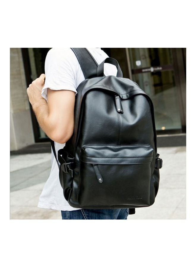 PU Leather Backpack Black - Image 2