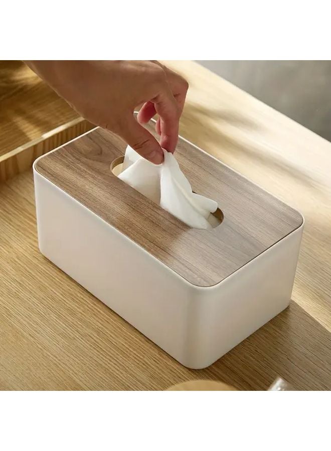 صندوق المناديل الأبيض الحديث والمبسط مع غطاء للحمام والمكتب - Image 5