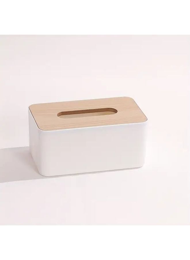 صندوق المناديل الأبيض الحديث والمبسط مع غطاء للحمام والمكتب - Image 1