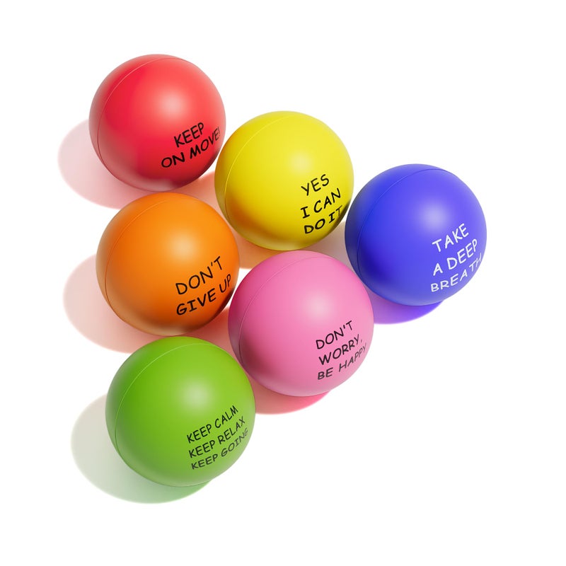 KDG Motivational Stress Balls(6 Pack) for Kids and Adults,Stress Relief Ball with Quetos to Rrelieve Anxiety and Manage Anger - Image 1