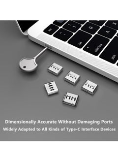 SYOSI 10 Pcs Stainless Steel USB Type-C Port Lock with Metal Key, Dust Cover Female Plug Protector, Compatible with USB C Ports  - Image 5