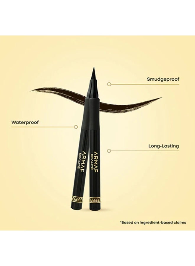 Armaf Beaute Noir Diamond Liquid Eyeliner Pen 1ml – Intense Black – Precision Felt Tip, Long-Lasting Smudge-Proof & Waterproof Formula for Bold, Defined Eye Looks - Image 2