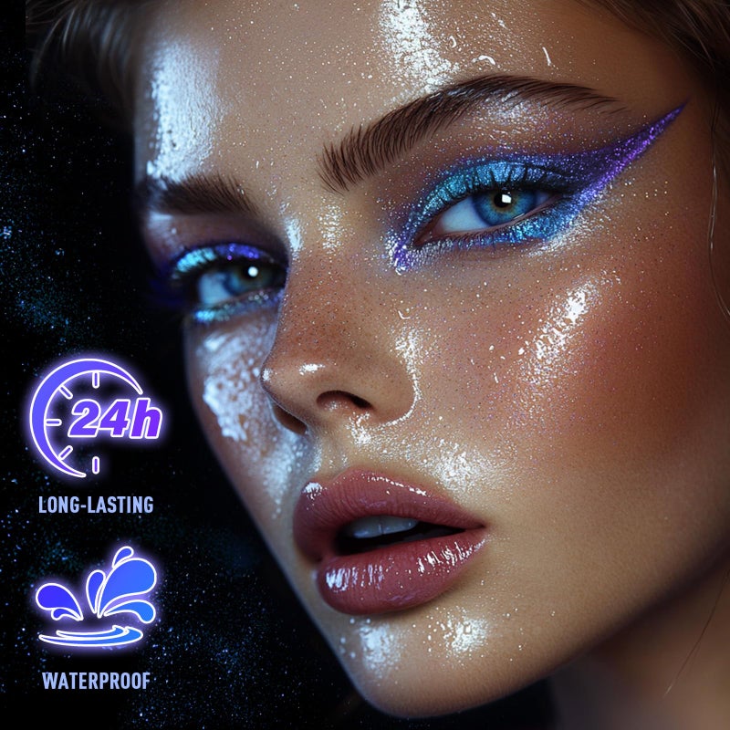 UCANBE 4PCS Chameleon Eyeshadow & Eyeliner Gel Pencil Set - Multichrome Shifting Colors Metallic Glitter Eye Makeup,Waterproof Long-Lasting Smudge-Proof Multi-Dimensional Color - Image 5