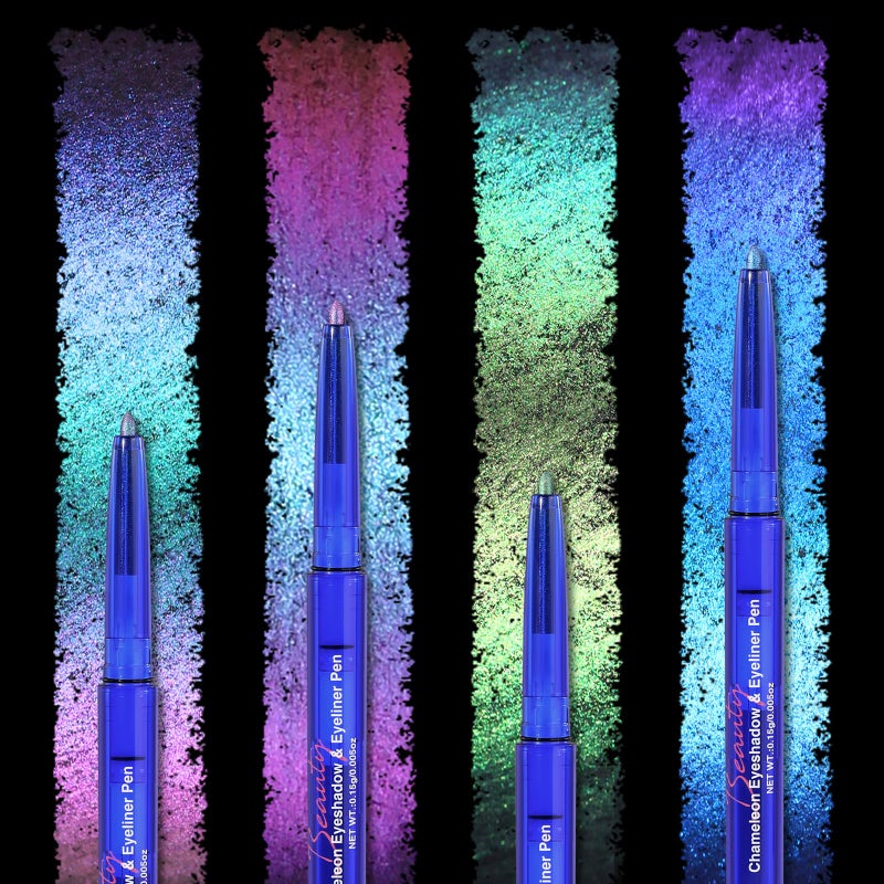 UCANBE 4PCS Chameleon Eyeshadow & Eyeliner Gel Pencil Set - Multichrome Shifting Colors Metallic Glitter Eye Makeup,Waterproof Long-Lasting Smudge-Proof Multi-Dimensional Color - Image 1