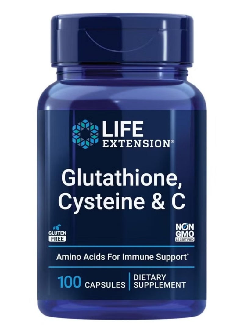 لايف إكستنشن مكمل سيستين وفيتامين ج بملء 100 كبسولة: تمكين صحة الكبد والحماية المضادة للأكسدة - Image 1