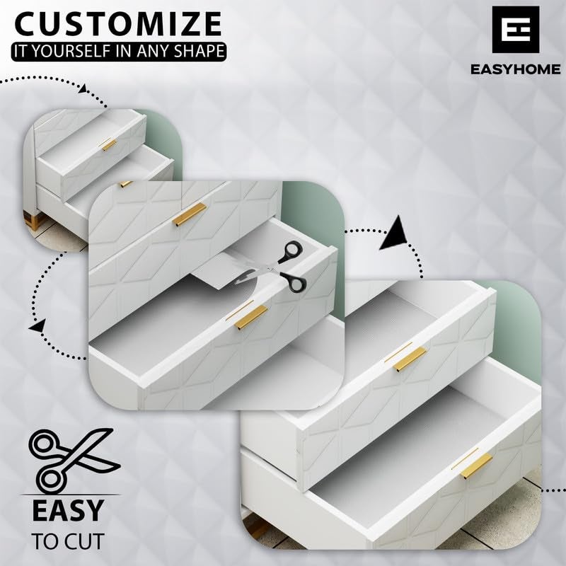 Easy Home EASYHOME Multipurpose EVA Anti-Slip Mat (60cm x 10 Meter, Clear) – Waterproof, Washable Shelf Liner Roll Sheet for Kitchen, Bathroom, Drawers, Cabinets, Fridge & Table Mat - Image 5