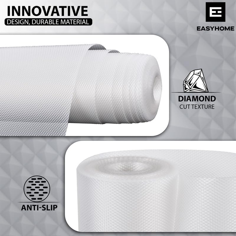Easy Home EASYHOME Multipurpose EVA Anti-Slip Mat (60cm x 10 Meter, Clear) – Waterproof, Washable Shelf Liner Roll Sheet for Kitchen, Bathroom, Drawers, Cabinets, Fridge & Table Mat - Image 2