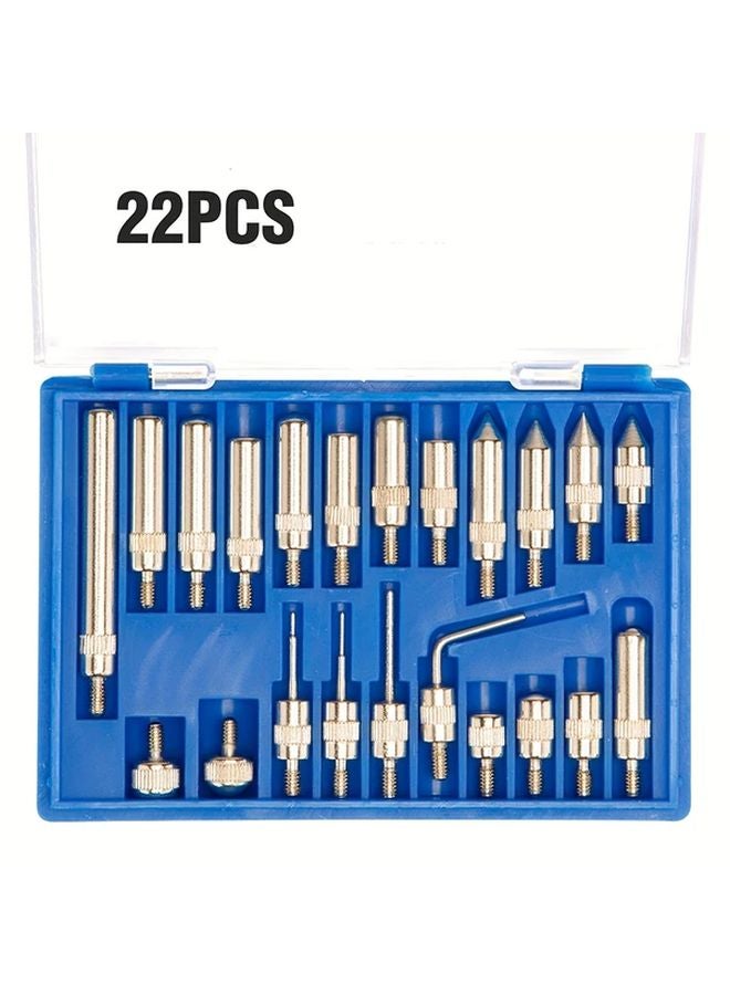 22 قطعة مجموعة مقاسات الخيوط المترية مع عداد سرعة وجه أبيض مقاس 1 بوصة في صندوق أزرق - Image 5