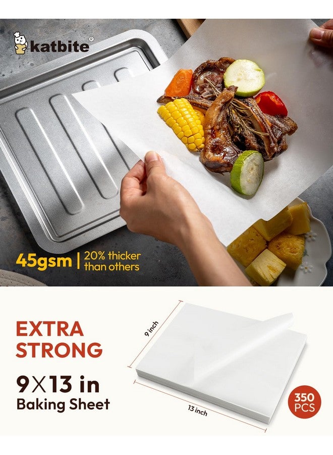 Katbite 350Pcs 9x13 In Parchment Paper Sheets, Heavy Duty White Baking Paper, Non-stick & Oil Proof for Oven, Air Fryer, Grilling, Steaming and Cooking Bread [Advanced Series] - Image 1
