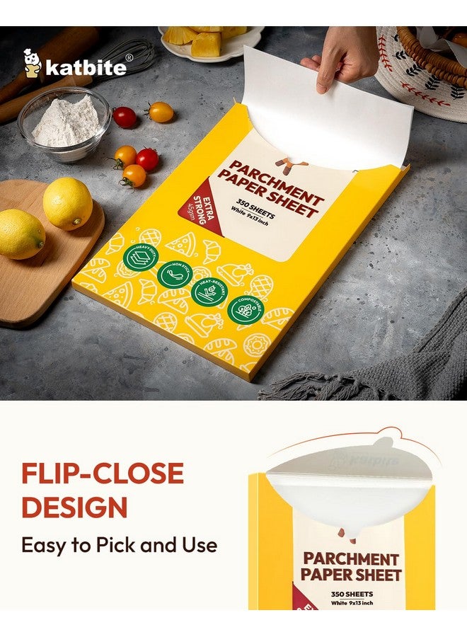 Katbite 350Pcs 9x13 In Parchment Paper Sheets, Heavy Duty White Baking Paper, Non-stick & Oil Proof for Oven, Air Fryer, Grilling, Steaming and Cooking Bread [Advanced Series] - Image 2