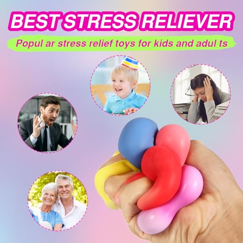 Neec 24 Pack Slow Rising Stress Cube , Dough Stress Balls Soft Fidget Squishy Toys for Anxiety Relief, Pull Stretch Classroom Prize Party Favors Toys for Kids - Image 5