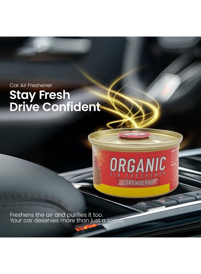 X99-PRO X-PRO 99 Organic Car Air Freshener, 52g Strawberry Scent, Long-Lasting Odor Eliminator for Car, Home, & Office, Leak-Proof, Multi-Use Deodorizer Can for Cup Holder/Dashboard - Image 3