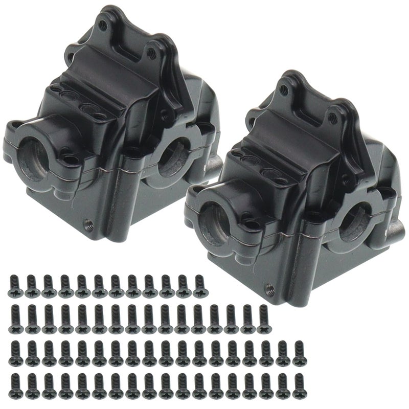Treehobby 2PCS Metal Front and Rear Differential Gearboxes Housing Cover Compatible with WLtoys 114 144010 144001 144002 112 124016 124017 124018 124019 RC Car Upgrades Parts Black - Image 2