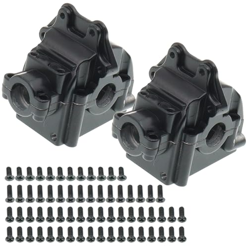 Treehobby 2PCS Metal Front and Rear Differential Gearboxes Housing Cover Compatible with WLtoys 114 144010 144001 144002 112 124016 124017 124018 124019 RC Car Upgrades Parts Black - Image 1