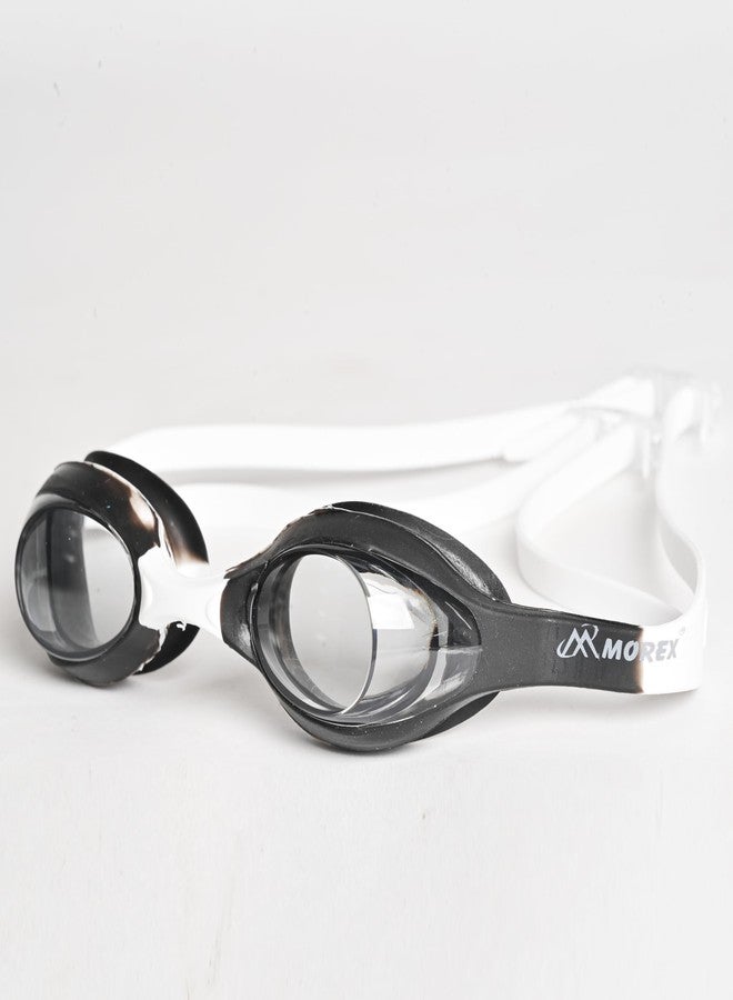 MOVEX Morex Premium Swim Goggles Kids & Adults | Clear Lens, Wide-Vision Design, UV Protection, Anti-Fog Coating, Leakproof & Adjustable Strap | Perfect for Competitive Swimming (Black & White) - Image 5