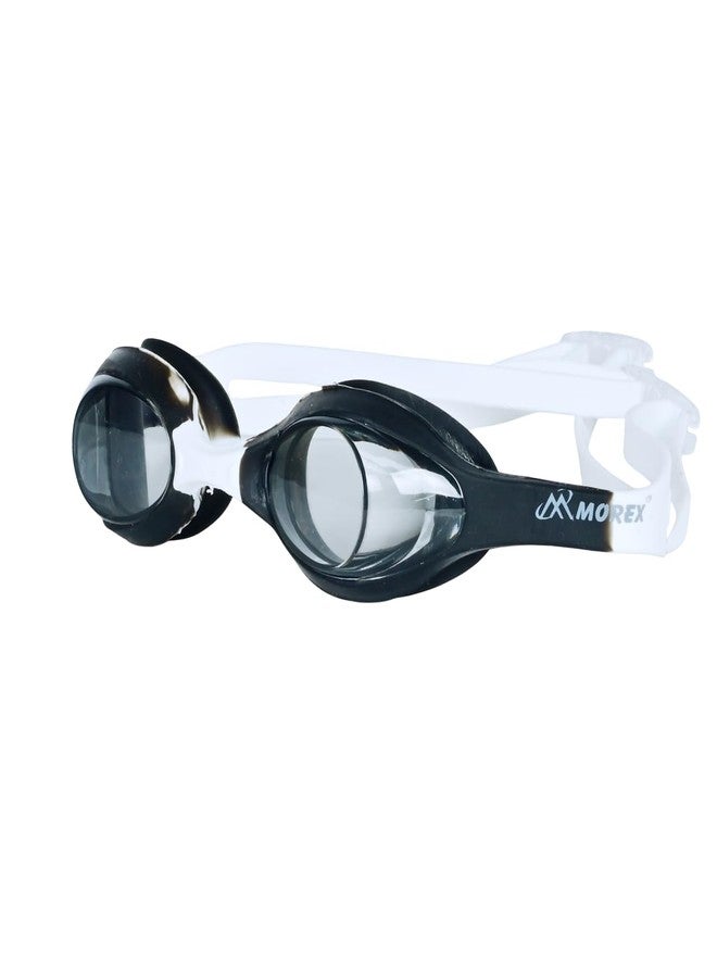 MOVEX Morex Premium Swim Goggles Kids & Adults | Clear Lens, Wide-Vision Design, UV Protection, Anti-Fog Coating, Leakproof & Adjustable Strap | Perfect for Competitive Swimming (Black & White) - Image 1