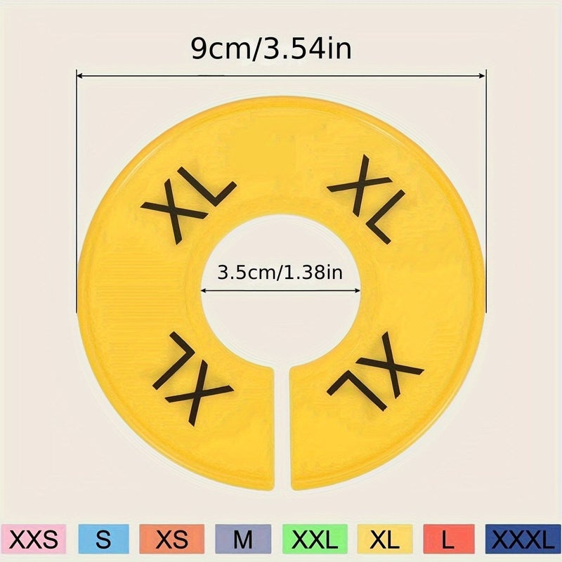 Closet Size Dividers 16 Pack Round Plastic Hanger Markers Visible Labeling for Home Organization XXS XXXL - Image 3